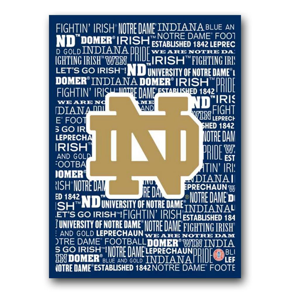 Notre Dame 16x20 Typography Canvas Art