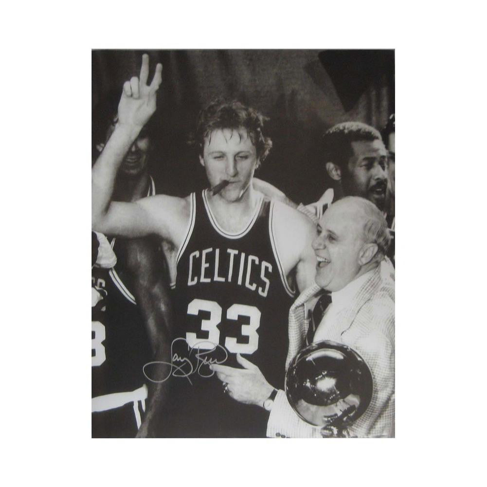 Autographed Larry Bird 16X20 Inch Photo Smoking Cigar