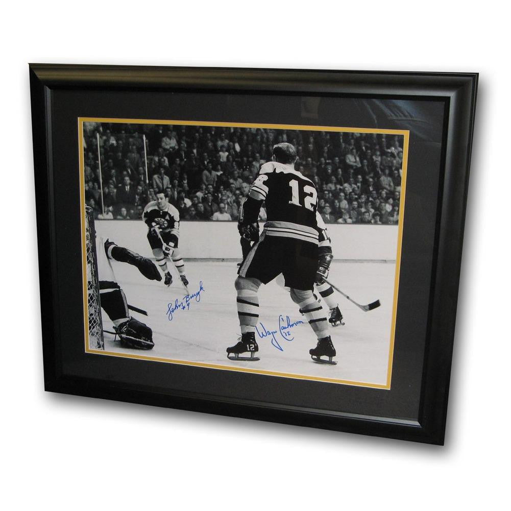 Autographed Johnny Bucyk-Wayne Cashman Framed 16x20 Photo