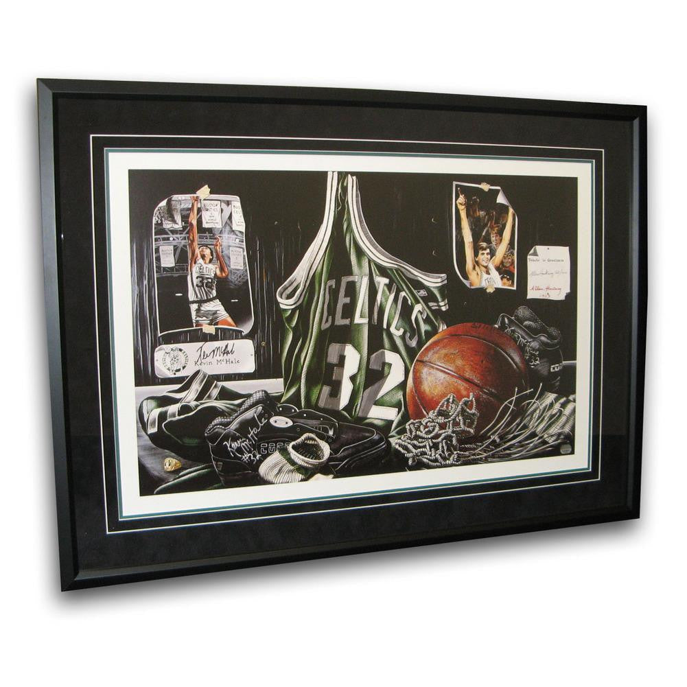 Autographed This Allen Hackney lithograph Tribute to Greatness has been personally hand signed by Boston Celtics power forward-center Kevin McHale