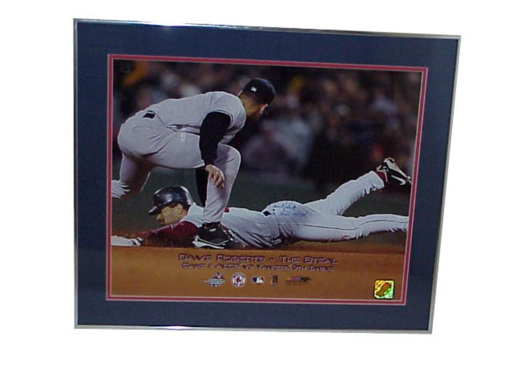 Autographed Dave Roberts 16x20 Framed Slide Photo