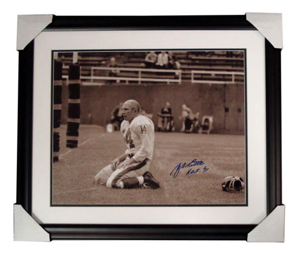 Autographed YA Tittle Framed Blood Frame 16x20