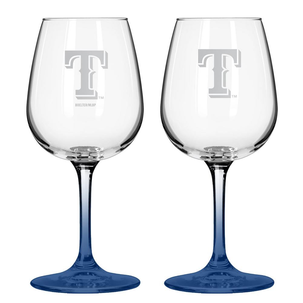12Oz Mlb-Rangers 2Pk Wine Set