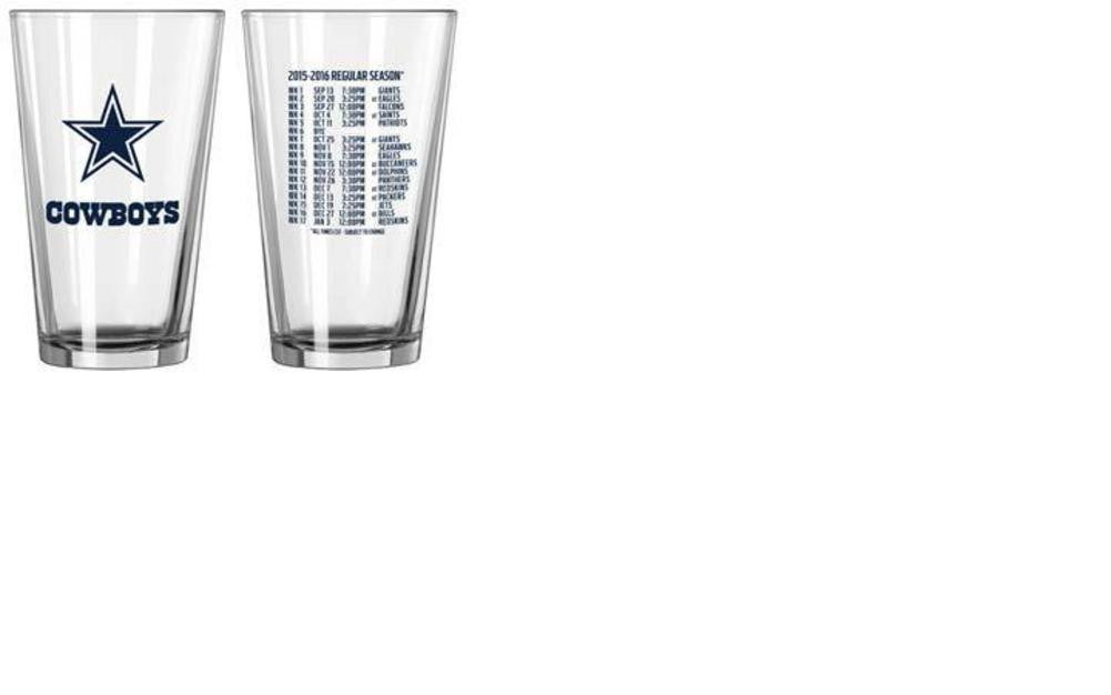 Boelter 2-Pack Schedule Pint Glasses - NFL Dallas Cowboys