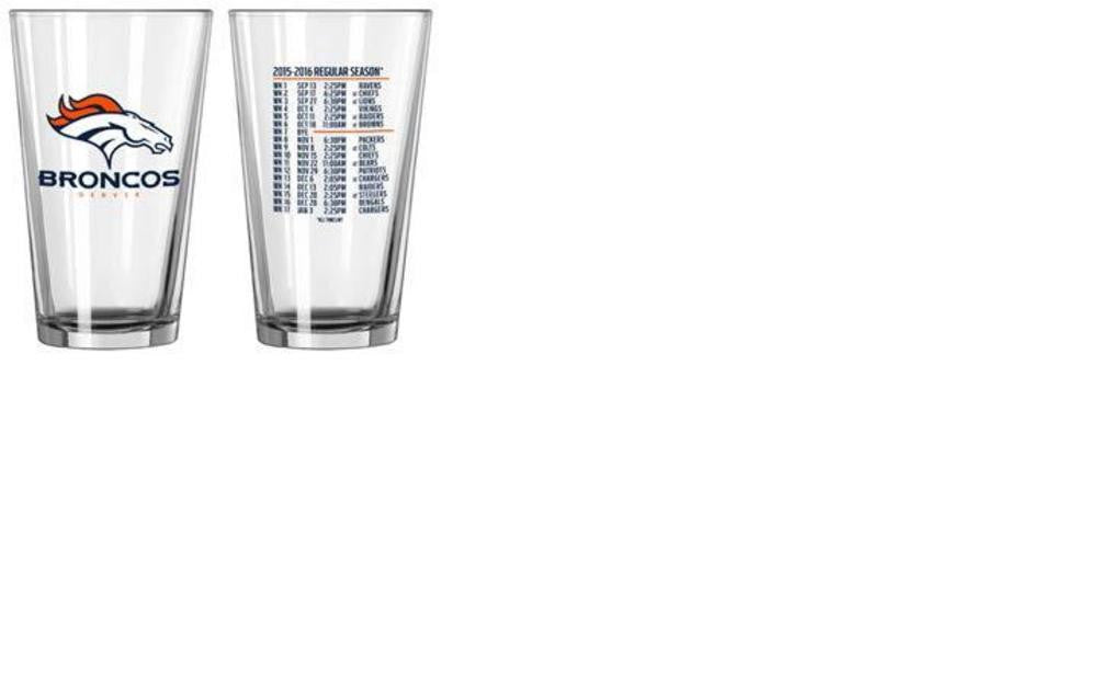 Boelter 2-Pack Schedule Pint Glasses - NFL Denver Broncos