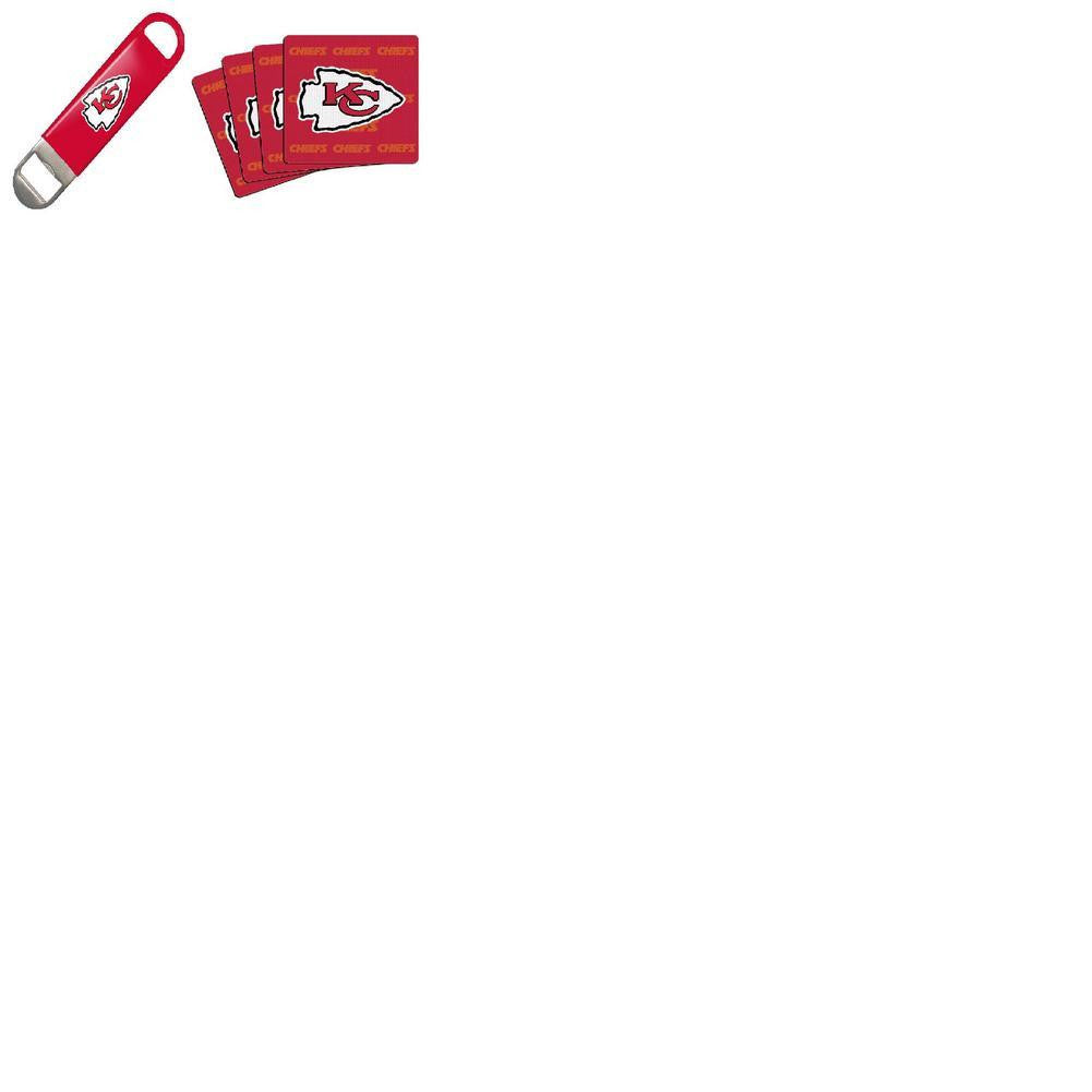 NFL Kansas City Chiefs Opener and Coaster Set