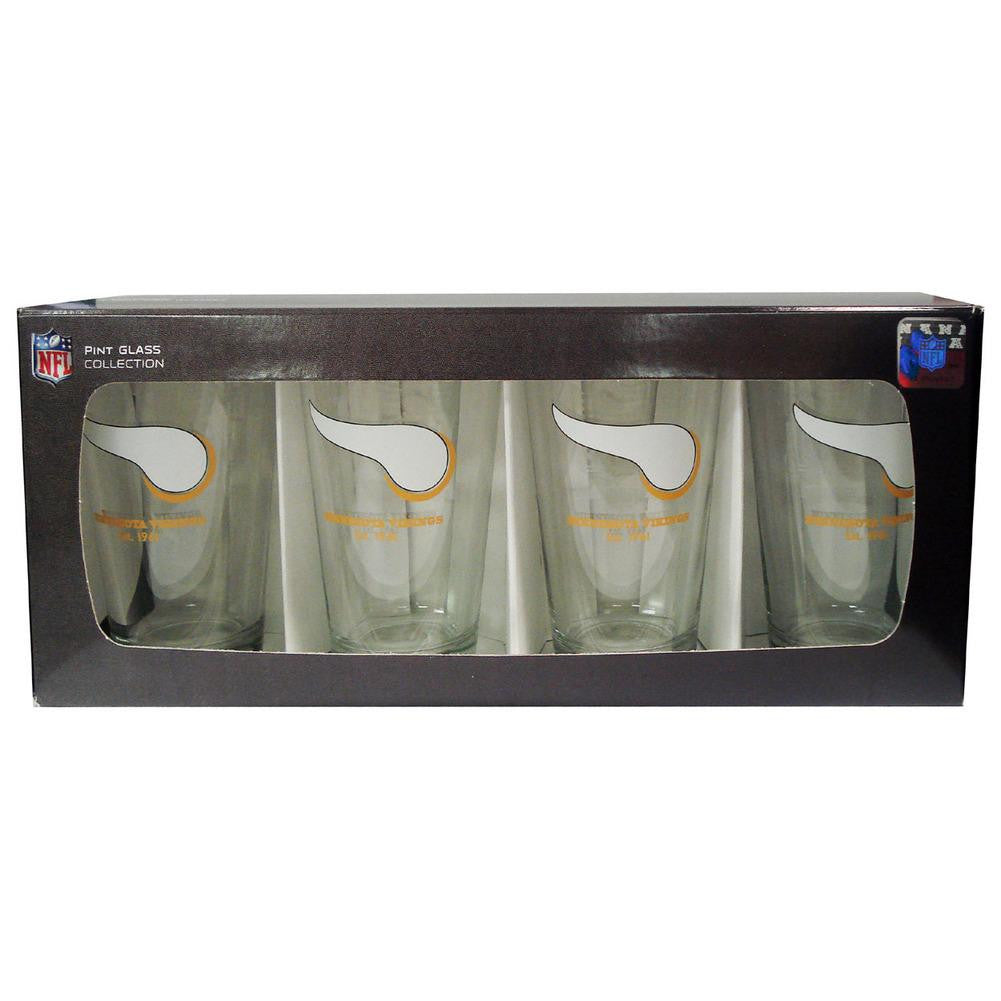 4 Pack Pint Glass NFL - Minnesota Vikings