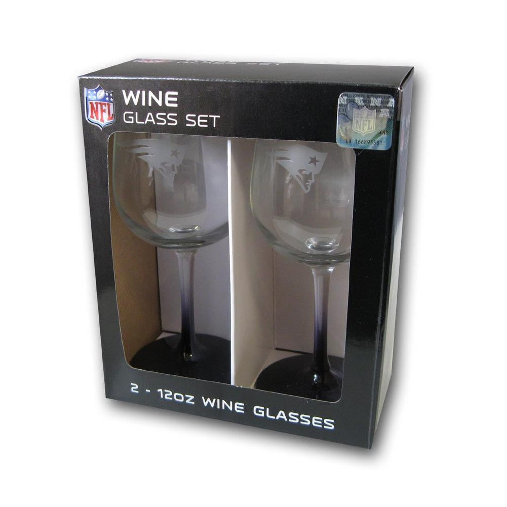 NFL New England Patriots 12-Ounce Wine Glass Set