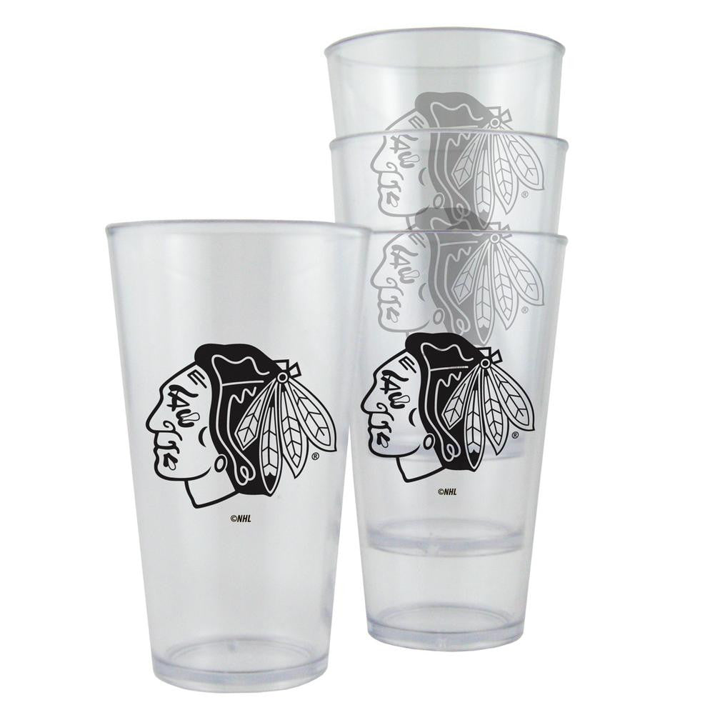 Boelter Plastic Pint Cups 4-Pack - Chicago Blackhawks