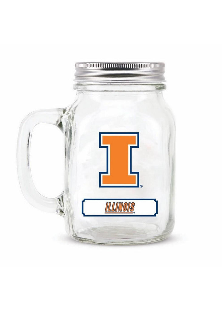 16Oz Mason Jar Illinois Fighting Illini