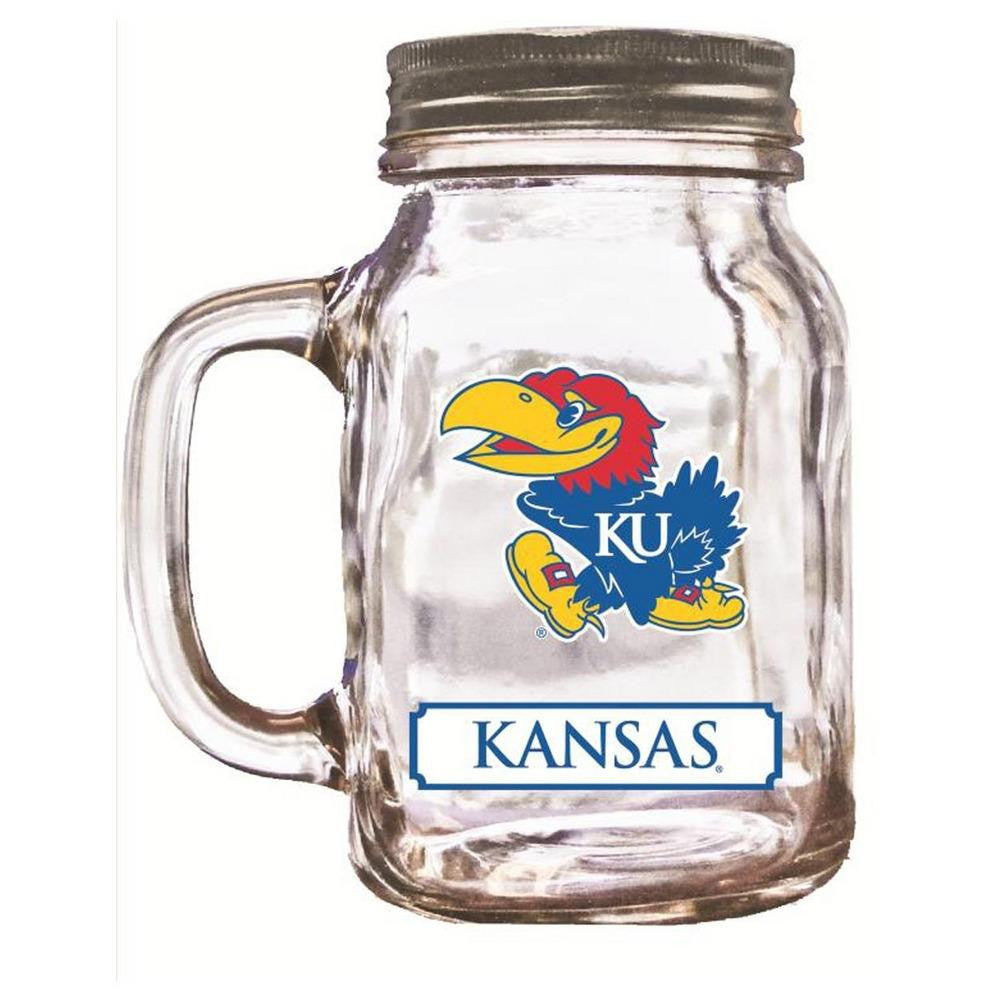 16Oz Mason Jar Kansas Jayhawks