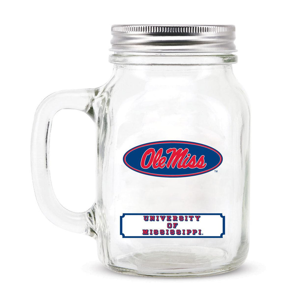 16Oz Mason Jar Mississippi Rebels