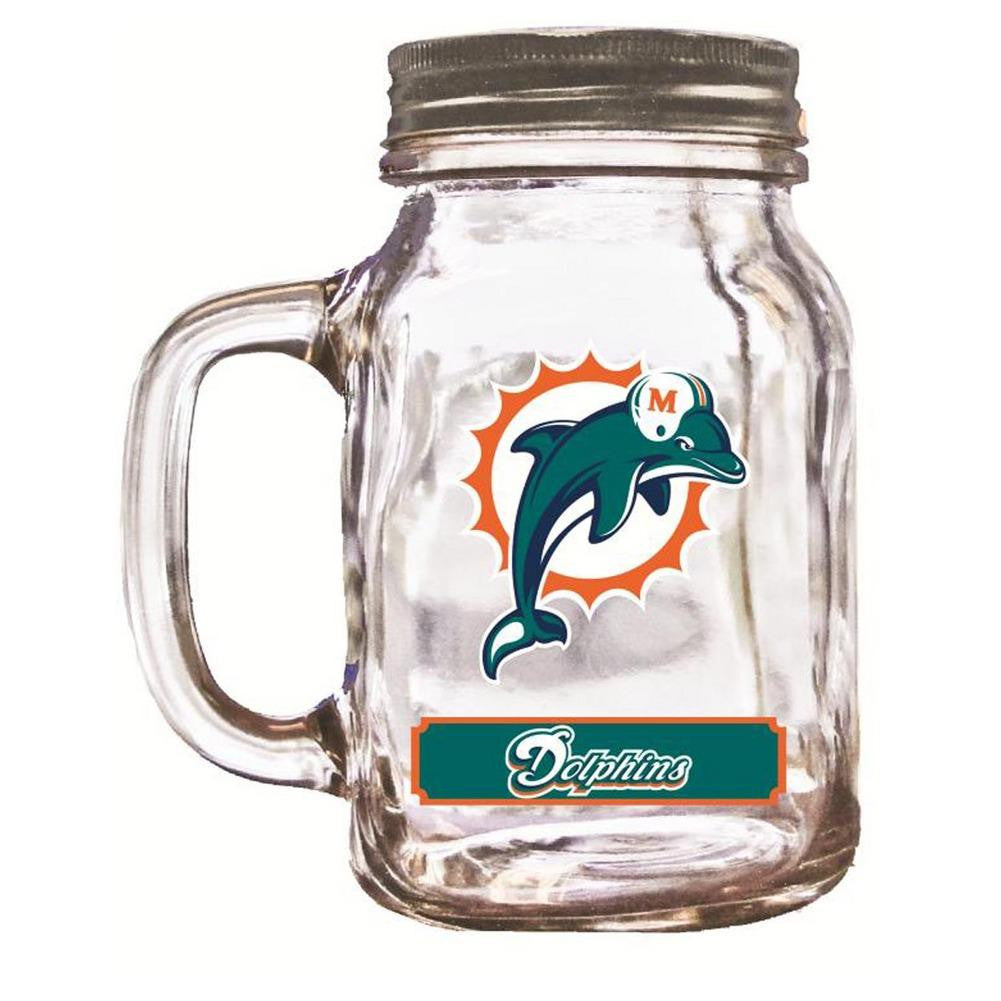 Duckhouse 16 Ounce Mason Jar - Miami Dolphins