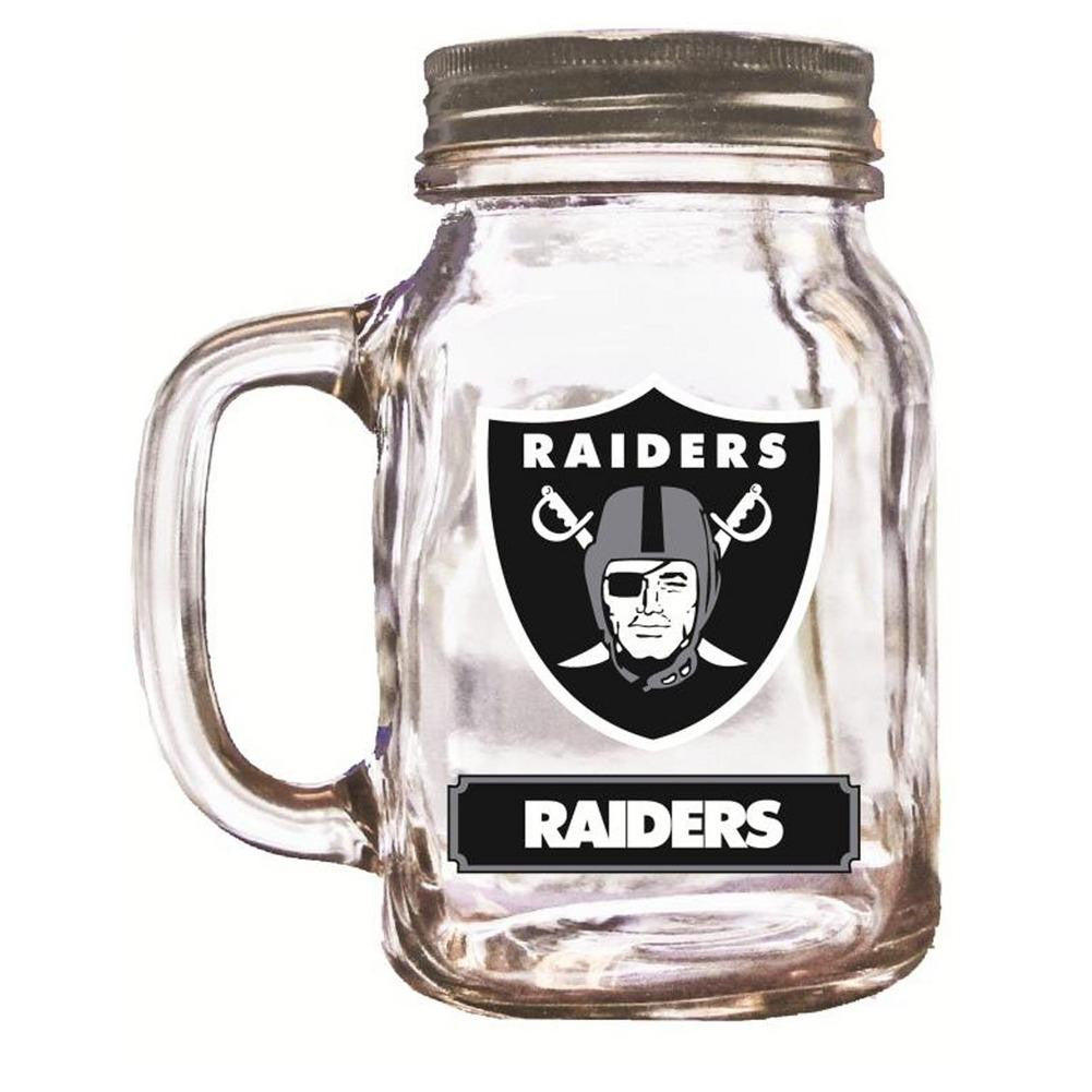 Duckhouse 16 Ounce Mason Jar - Oakland Raiders