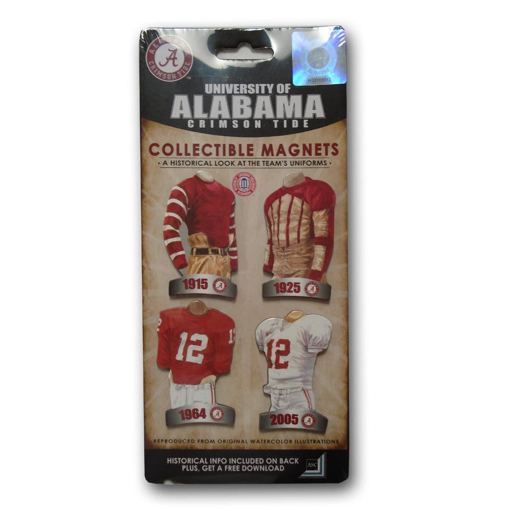 4 Pack Uniform Magnet Set - Ncaa - University of Alabama