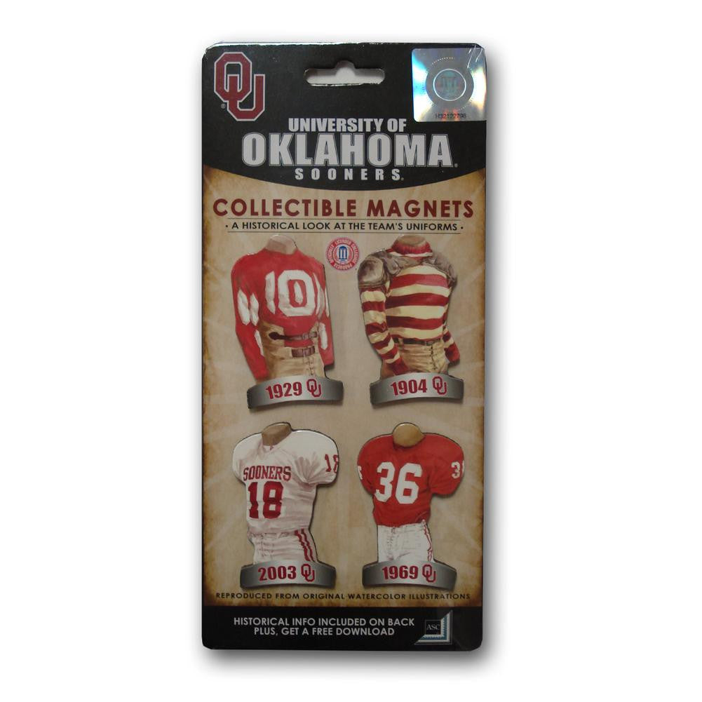 4 Pack Uniform Magnet Set - Ncaa - University of Oklahoma