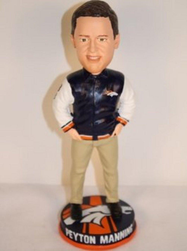 Denver Broncos Manning P. #18 Logo Base Varsity Jacket Bobble Road