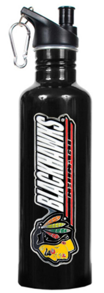 Stainless Steel Water Bottle - Chicago Blackhawks Black