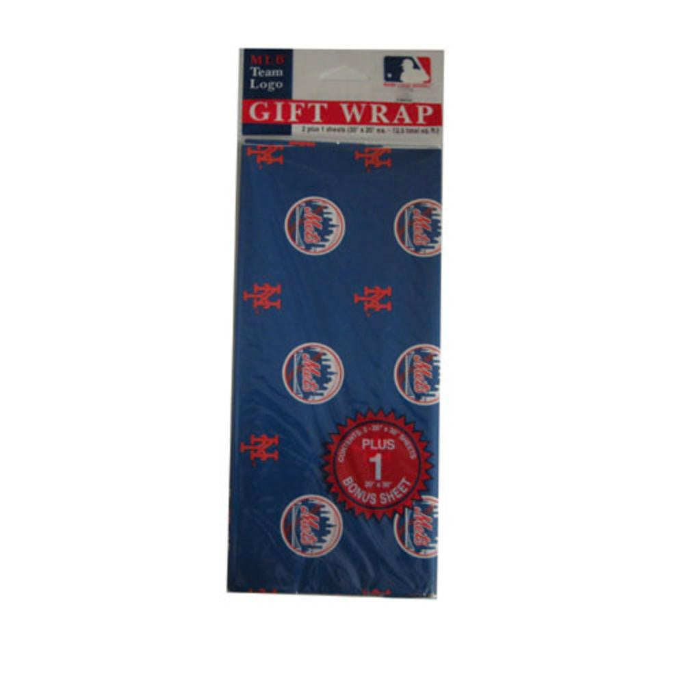 2-Packages of MLB Gift Wrap - Mets