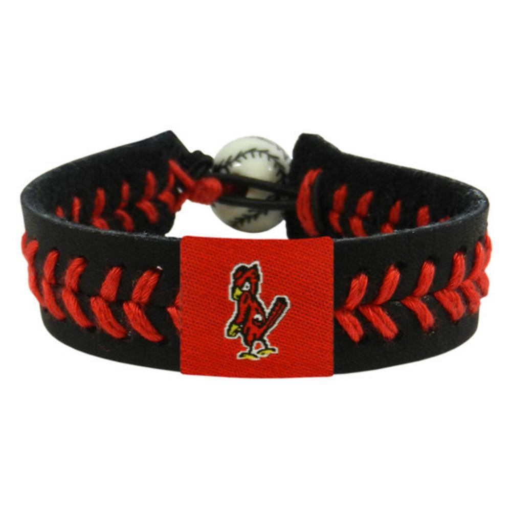 Gamewear MLB Leather Wrist Band - St. Louis Cardinals - Angry Bird Black Band