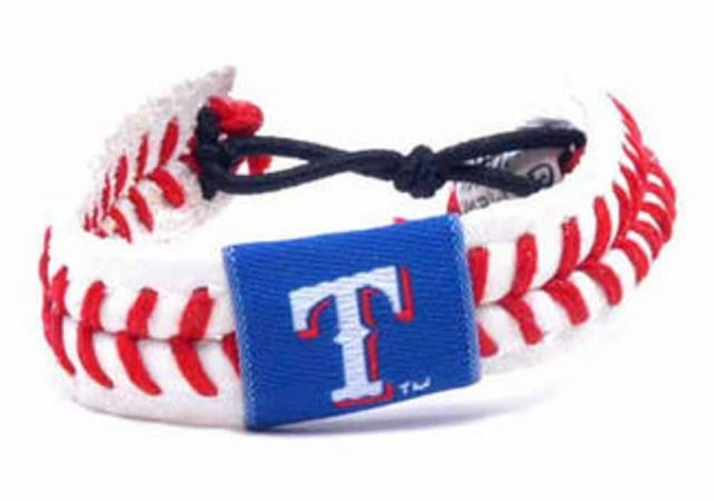 Gamewear MLB Leather Wrist Band - Rangers