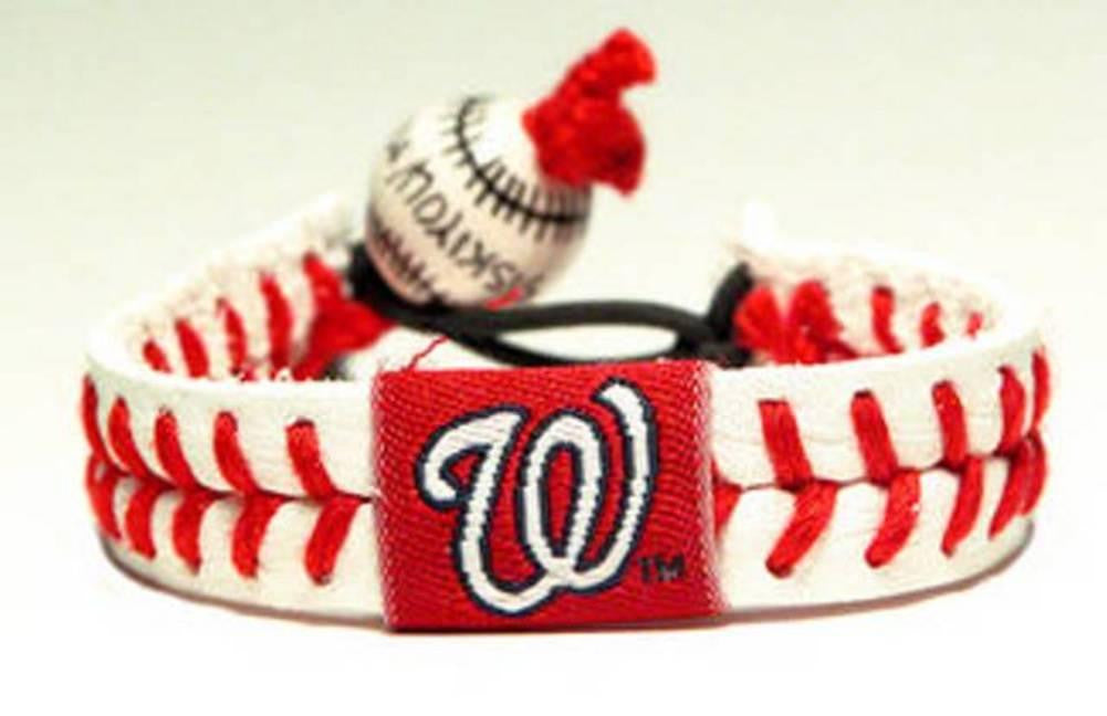 Gamewear MLB Leather Wrist Band - Nationals Classic Band