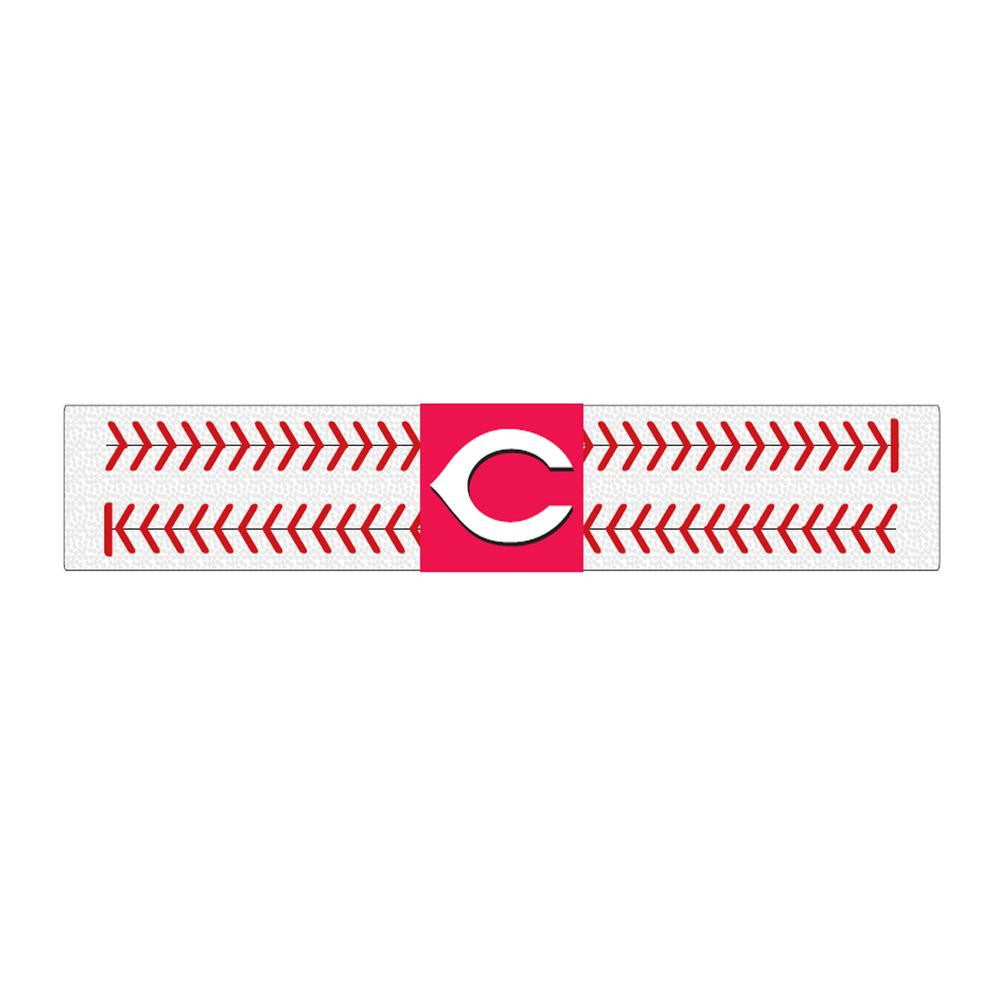 Gamewear 2 Seamer Leather Wristband - Cincinnati Reds