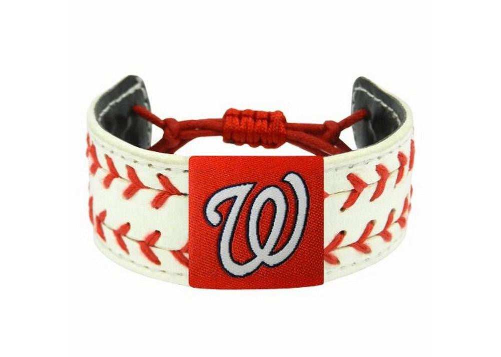 Gamewear 2 Seamer Leather Wristband - Washington Nationals