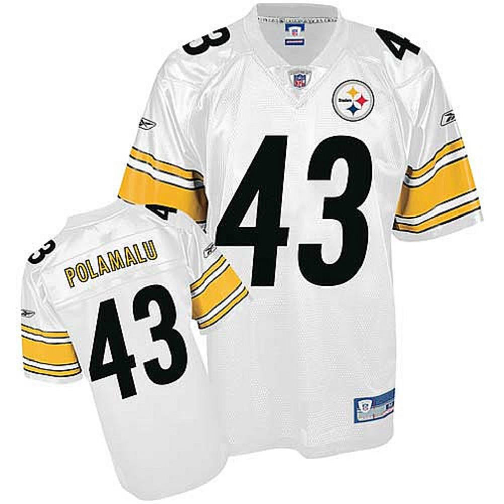Troy Polamalu White Replica Extra Large Jersey