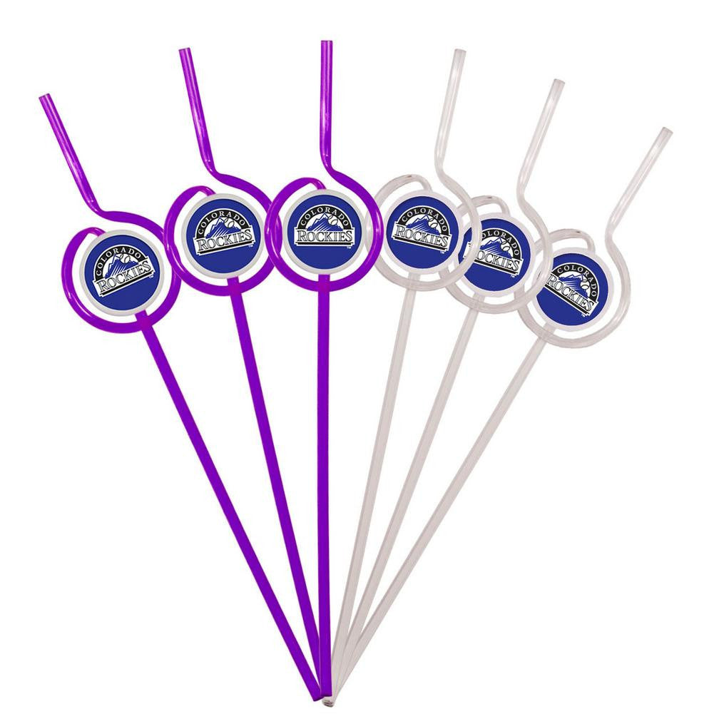 MLB Colorado Rockies Team Sip Straw 6-Pack