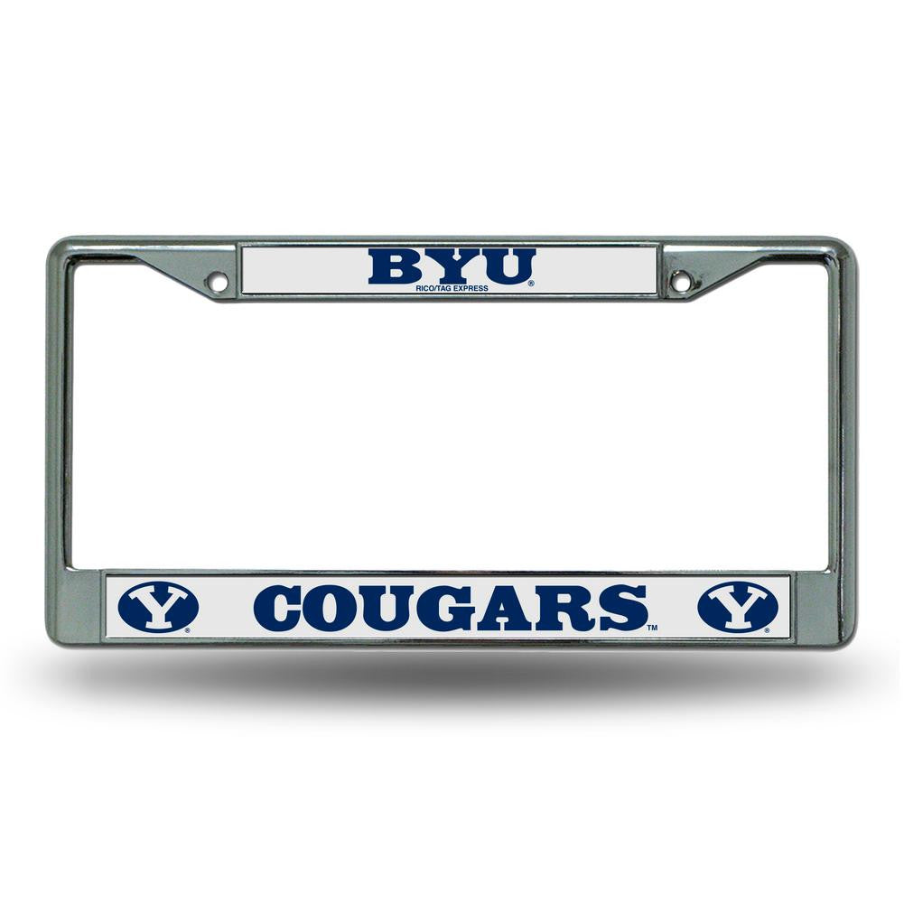 Chrome License Plate Frame - Byu