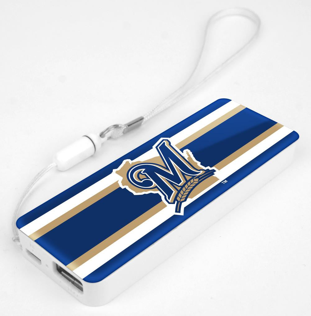 Mizco MLB Milwaukee Brewers 3K Slim Power Bank Powerbar