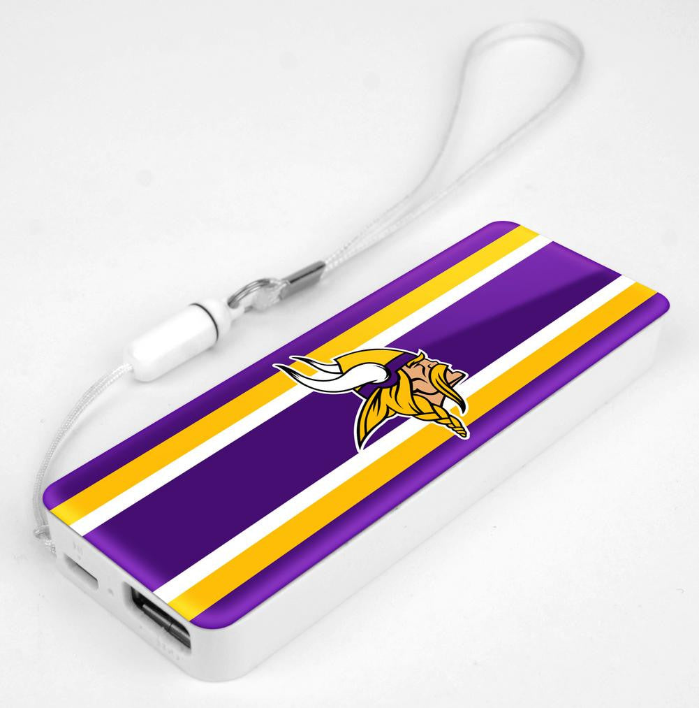 Mizco NFL Minnesota Vikings 3K Slim Power Bank Powerbar