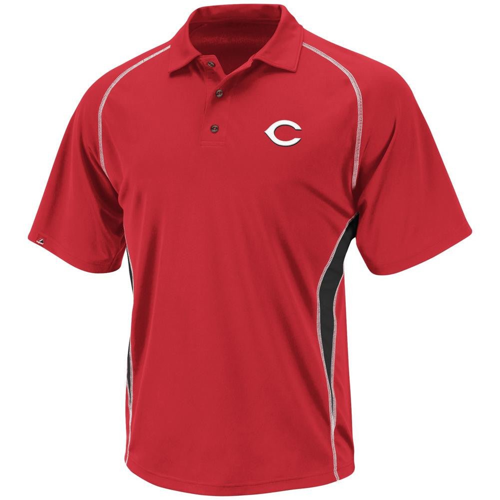 Majestic MLB Cincinnati Reds Athletic Advantage Synthetic Polo - Medium