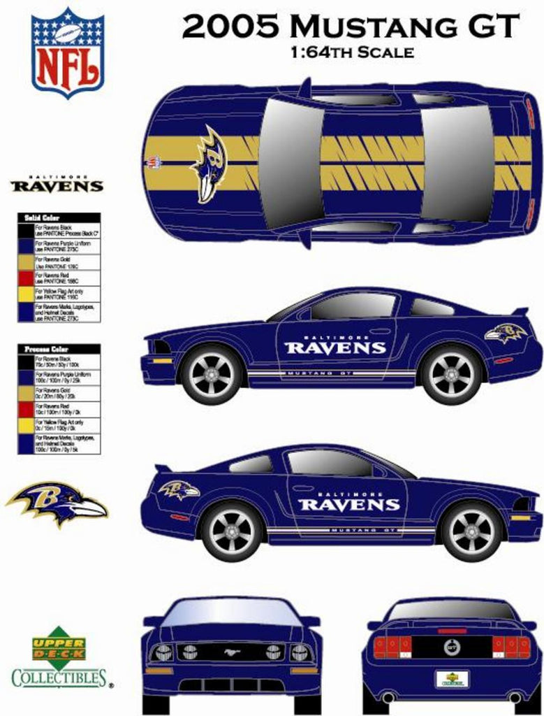 Upper Deck 2006 NFL Baltimore Ravens 1:64 Mustang with Ed Reed Card