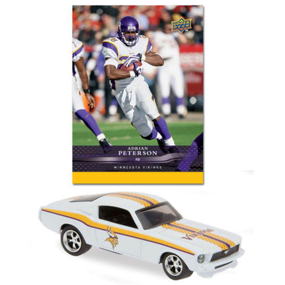 Upper Deck 2008 NFL Minnesota Vikings 1:64 1967 Mustang Fastback with Adrian Peterson Card - Version B