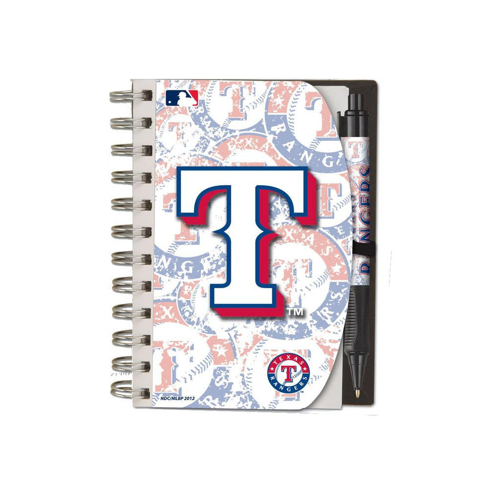 Deluxe Hardcover 4X6 Notebook & Pen Set (Grip) - Texas Rangers