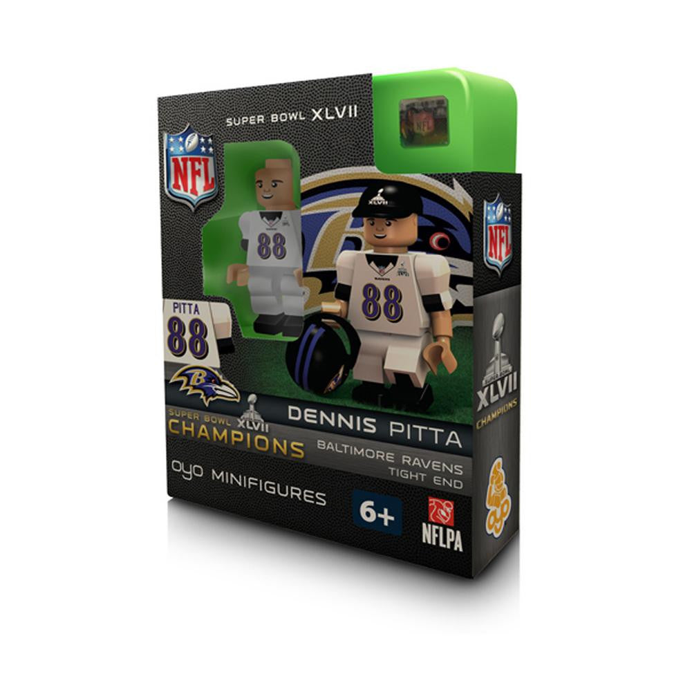 Dennis Pitta 2012 SUPER BOWL XLVII Champions Champs Oyo Mini Figure Lego Compatible Baltimore Ravens Limited Edition Series