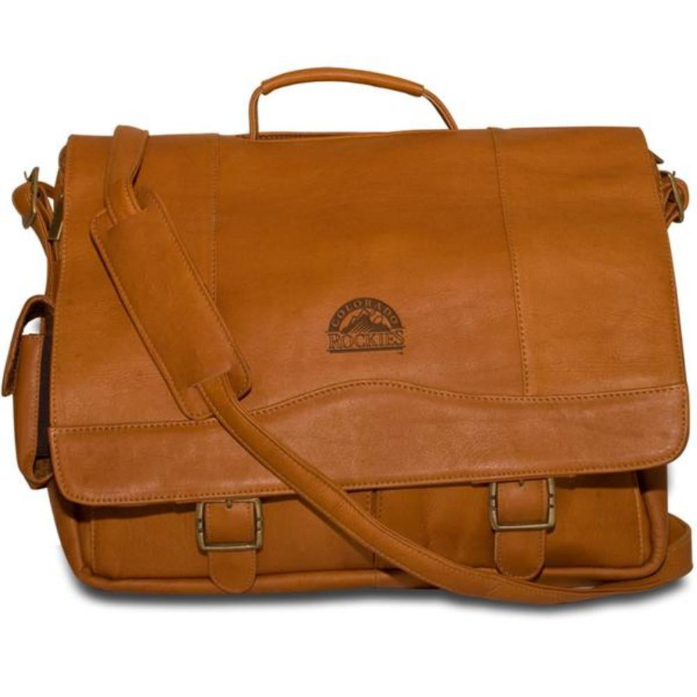 Pangea Tan Leather Porthole Case - Colorado Rockies