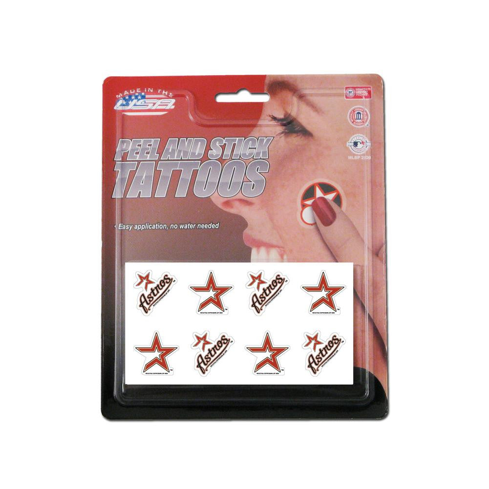MLB Houston Astros Official MLB 1 inch x 1 inch 8 Piece Tattoo Set