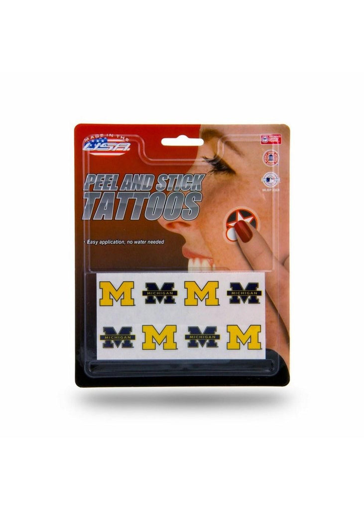 NCAA Michigan Wolverines 8 Piece Temporary Tattoos