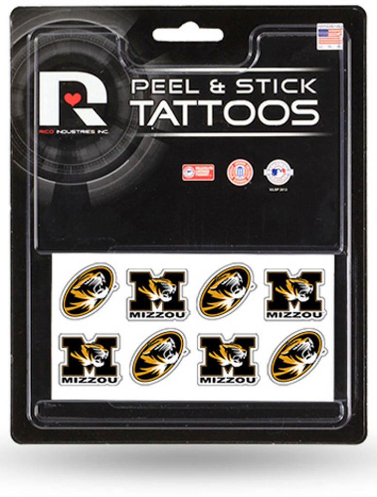 NCAA University of Missouri Tigers 8 Piece Temporary Tattoos