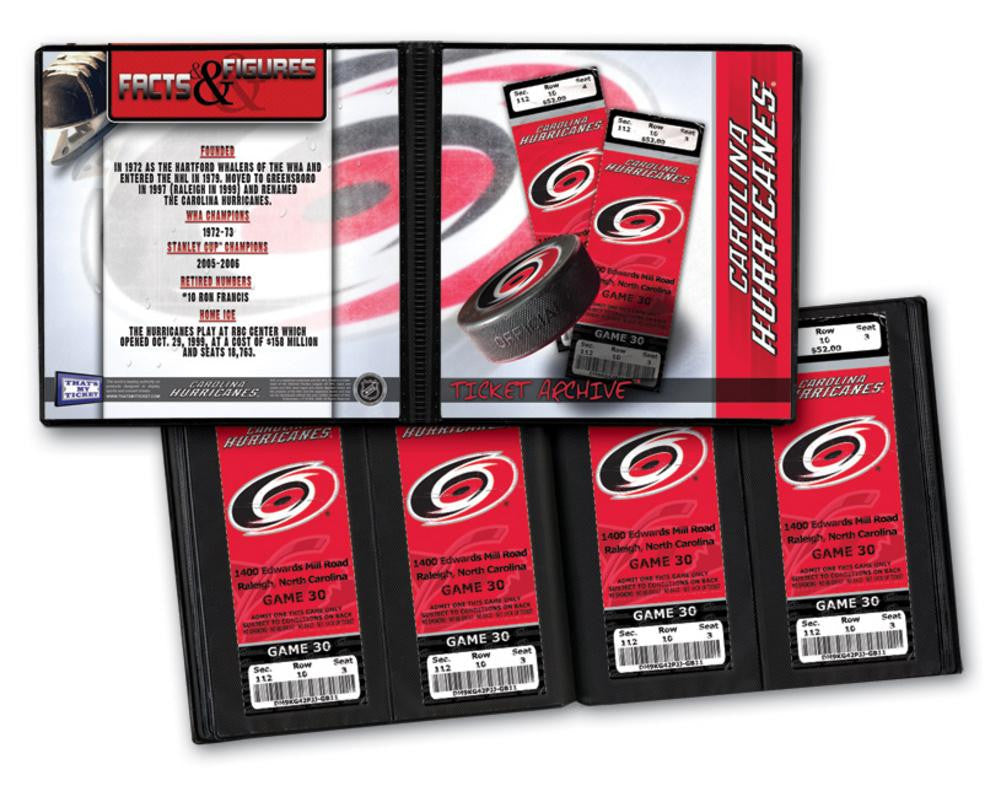 Ticket Album NHL - Carolina Hurricanes (Holds 96 Tickets)
