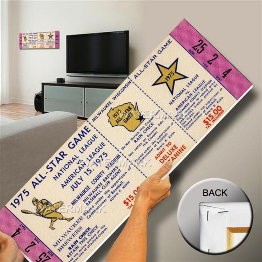 1975 All-Star Game Canvas Mega Ticket - Milwaukee Brewers (Host)