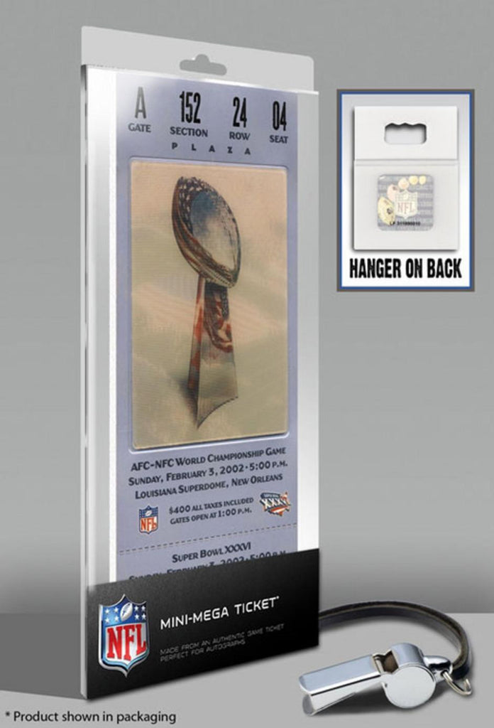 Super Bowl XXXVI (36) Mini-Mega Ticket - New England Patriots