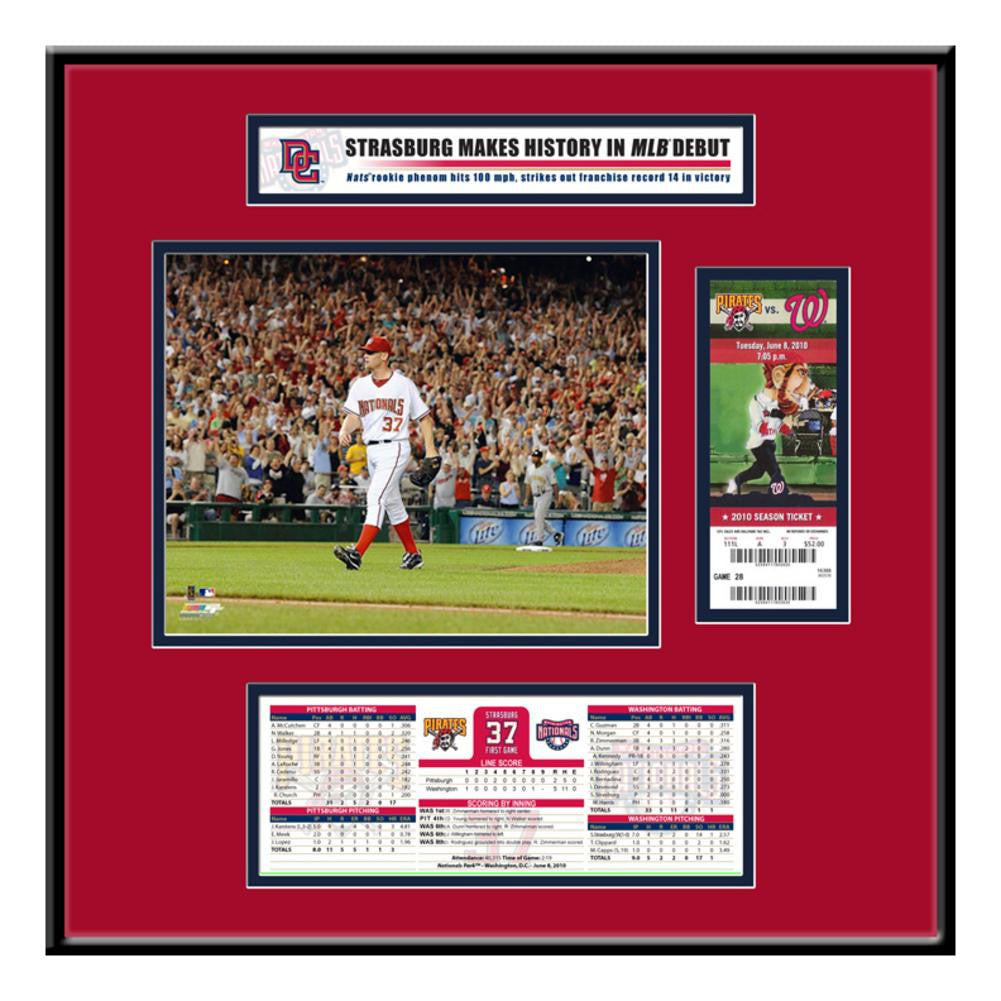 Replica Ticket Frame - Stephen Strasburg Debut Game - Washington Nationals