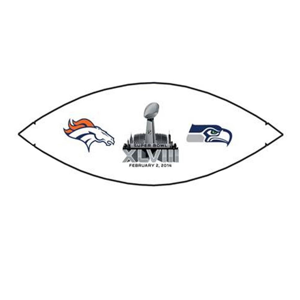 Superbowl 48 Autograph Football.  Official Size 1 Brown Panel and Three White Panels