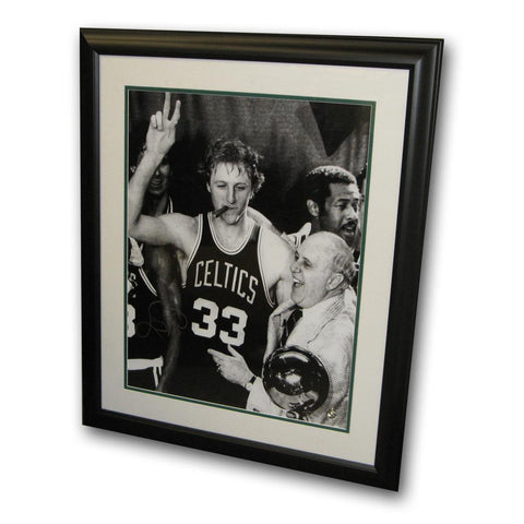 Autographed Larry Bird 16-By-20 Inch Framed Photo Cigar