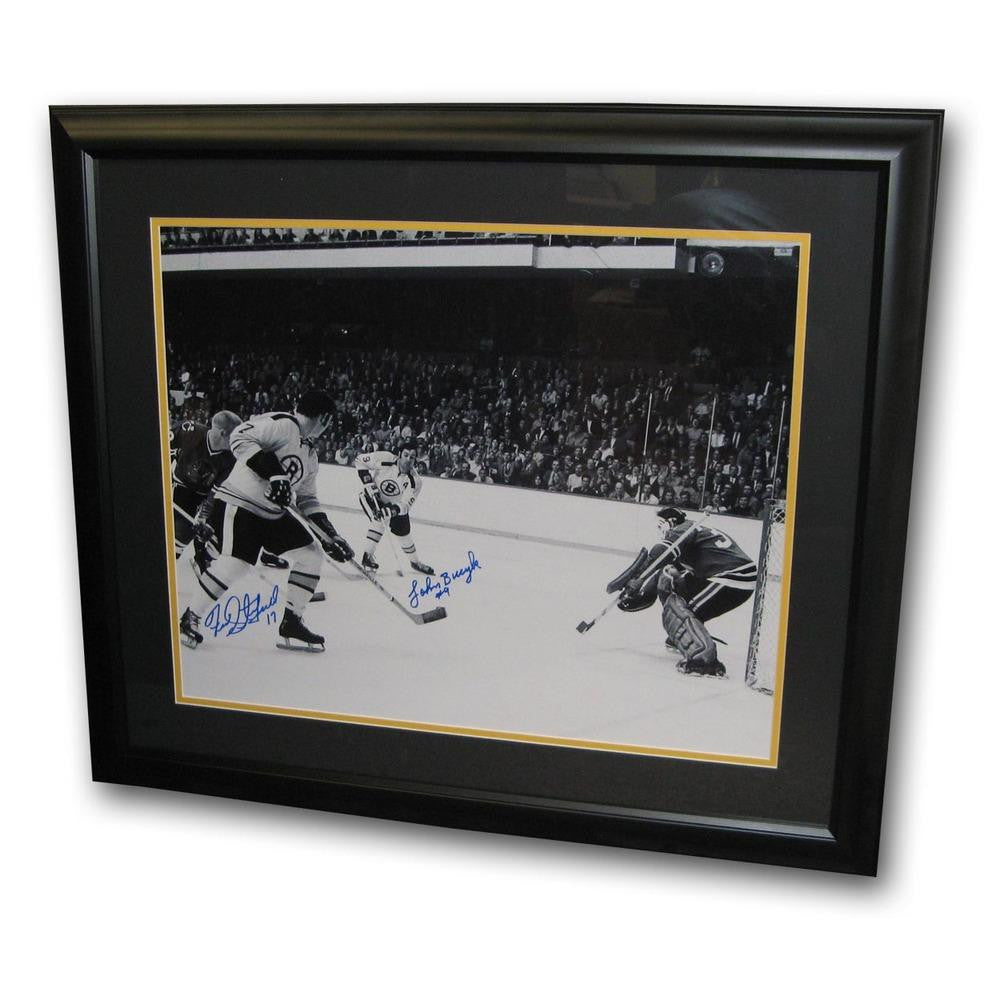 Autographed John Bucyk-Fred Stanfield Framed 16x20 Photo