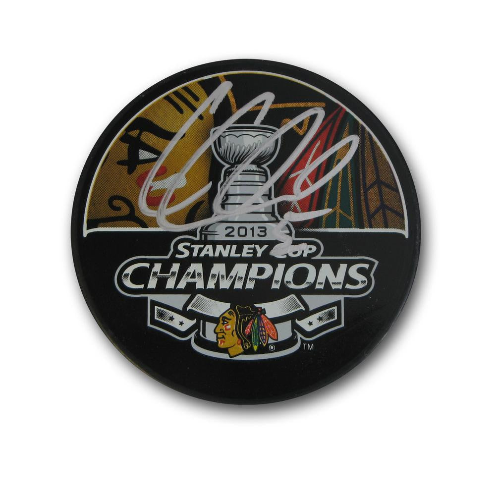 Autographed Corey Crawford 2013 Stanley Cup Champions puck
